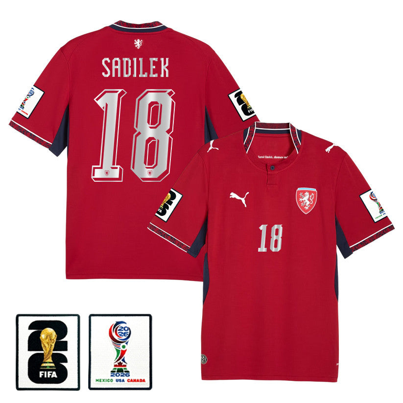 Michal Sadilek 18 Czech Republic National Team 2026 Home Jersey - Red, Men