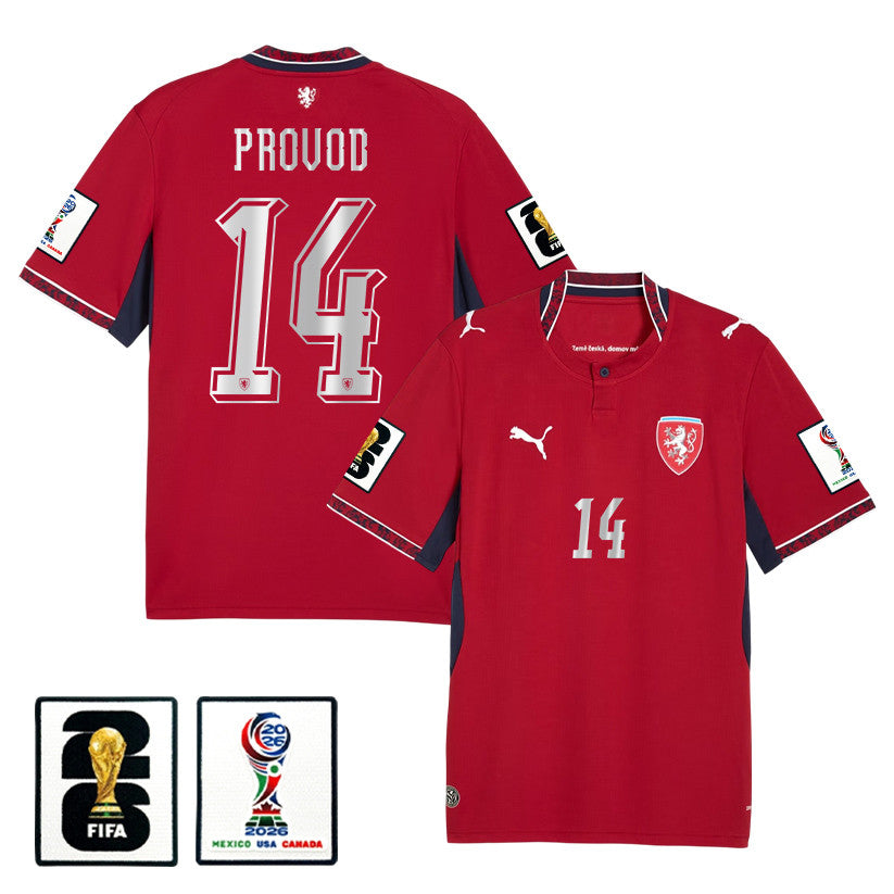 Lukas Provod 14 Czech Republic National Team 2026 Home Jersey - Red, Men