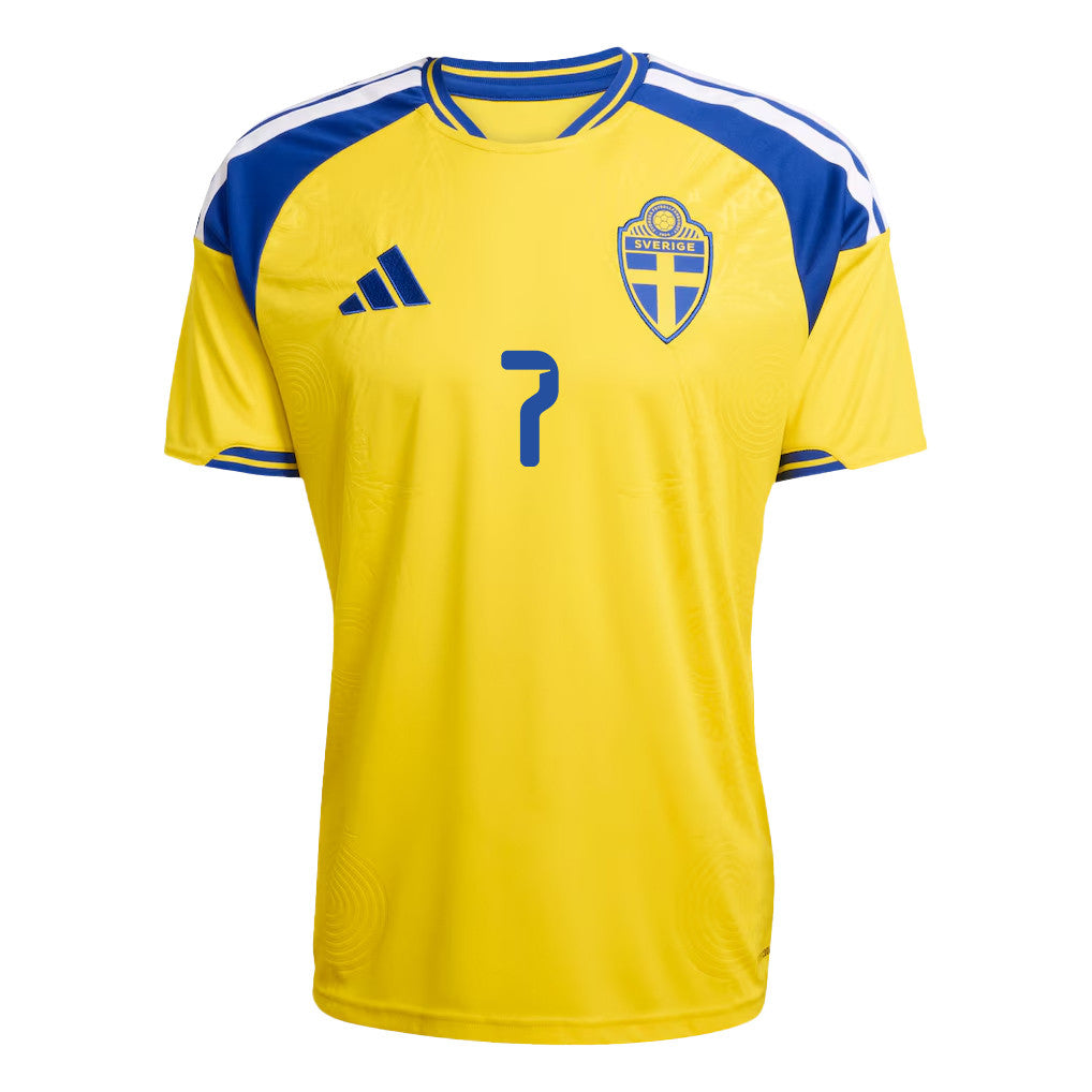 Lucas Bergvall 7 Sweden National Team 2026 Home Jersey - Yellow, Men
