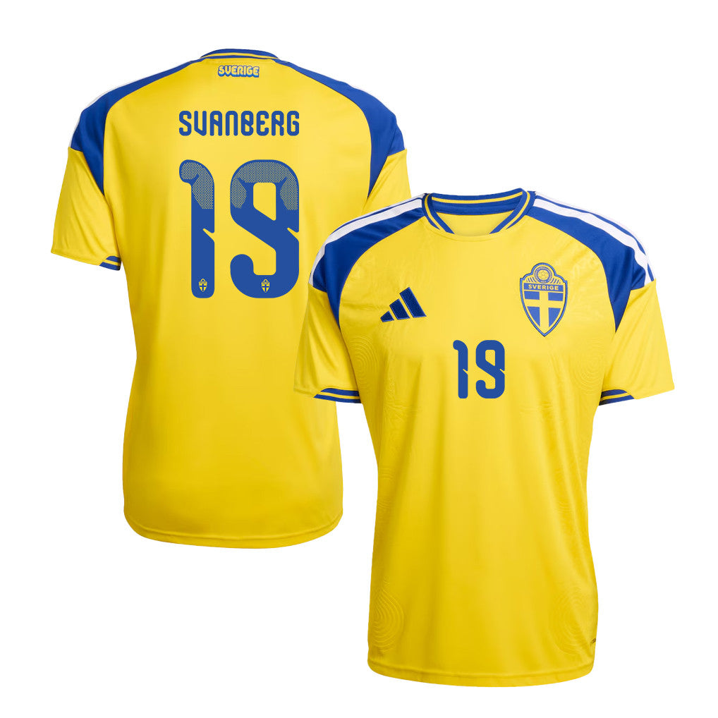 Mattias Svanberg 19 Sweden National Team 2026 Home Jersey - Yellow, Men