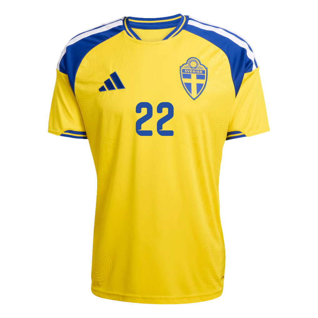 Besfort Zeneli 22 Sweden National Team 2026 Home Jersey - Yellow, Men
