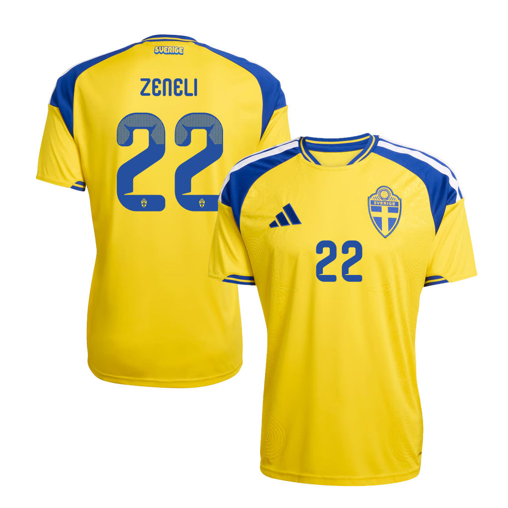 Besfort Zeneli 22 Sweden National Team 2026 Home Jersey - Yellow, Men
