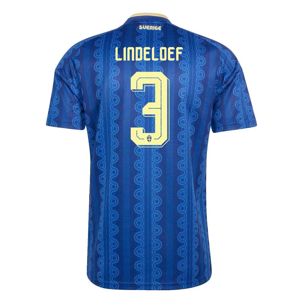 Victor Lindeloef 3 Sweden National Team 2026 Away Jersey - Blue, Men