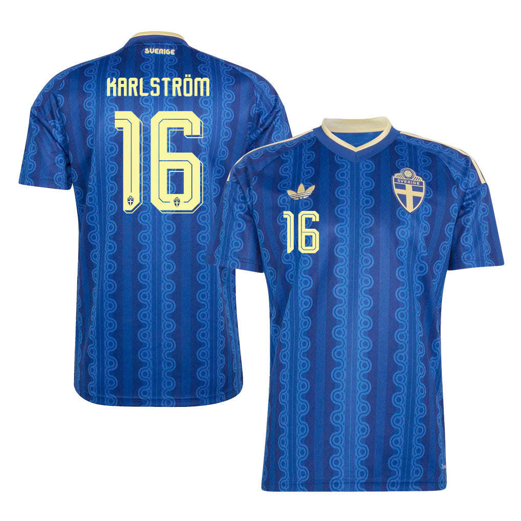 Jesper Karlstroem 16 Sweden National Team 2026 Away Jersey - Blue, Men