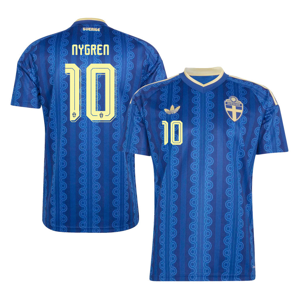 Benjamin Nygren 10 Sweden National Team 2026 Away Jersey - Blue, Men