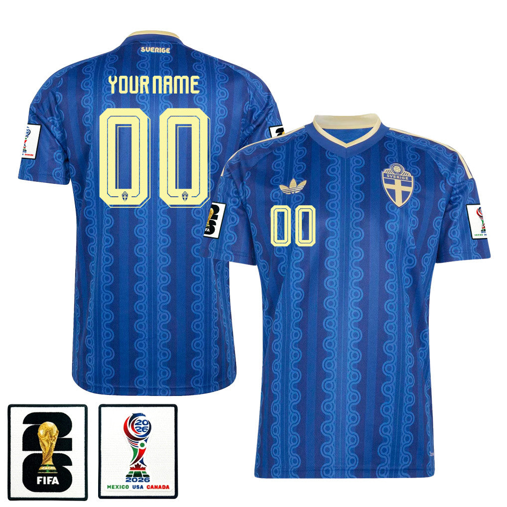 Sweden National Team 2026 Personalized Away Jersey - Blue, Men