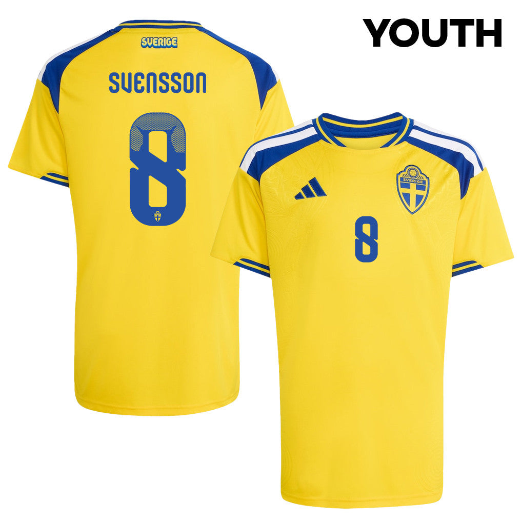 Daniel Svensson 8 Youth Sweden National Team 2026 Home Jersey - Yellow