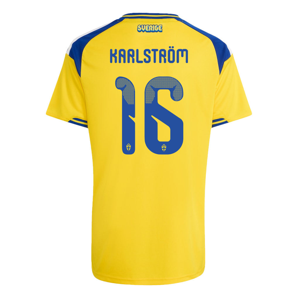 Jesper Karlstroem 16 Youth Sweden National Team 2026 Home Jersey - Yellow
