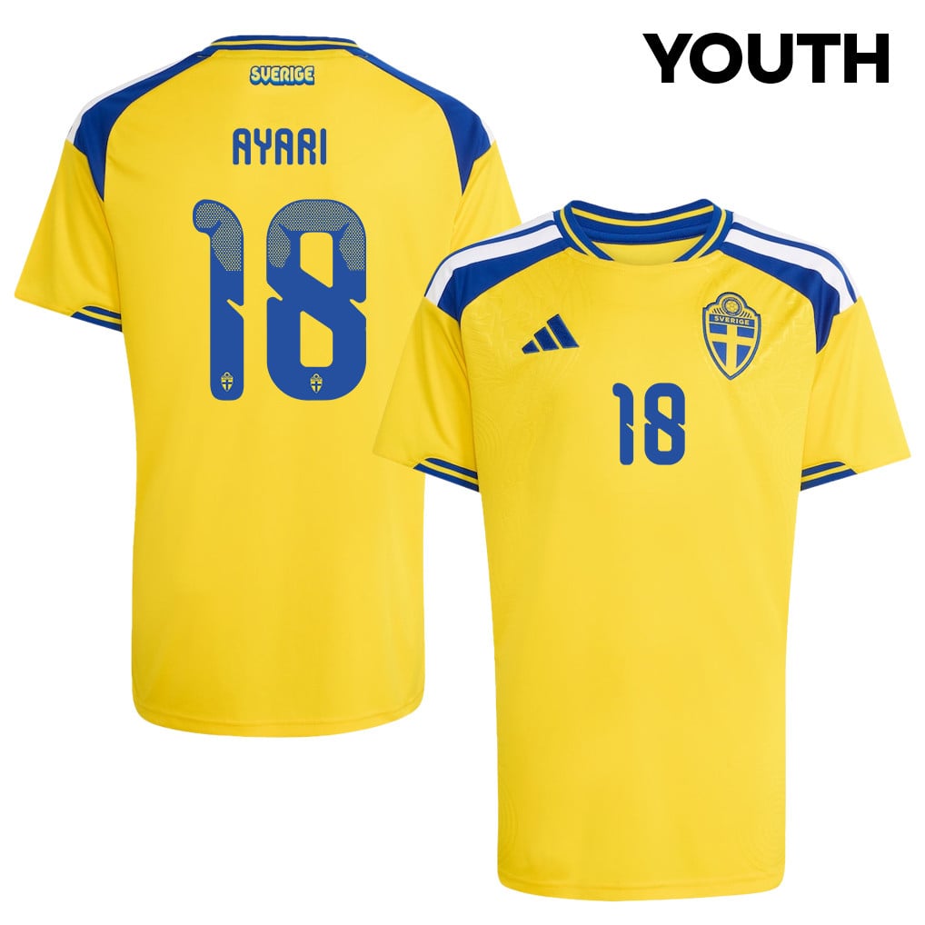 Yasin Ayari 18 Youth Sweden National Team 2026 Home Jersey - Yellow