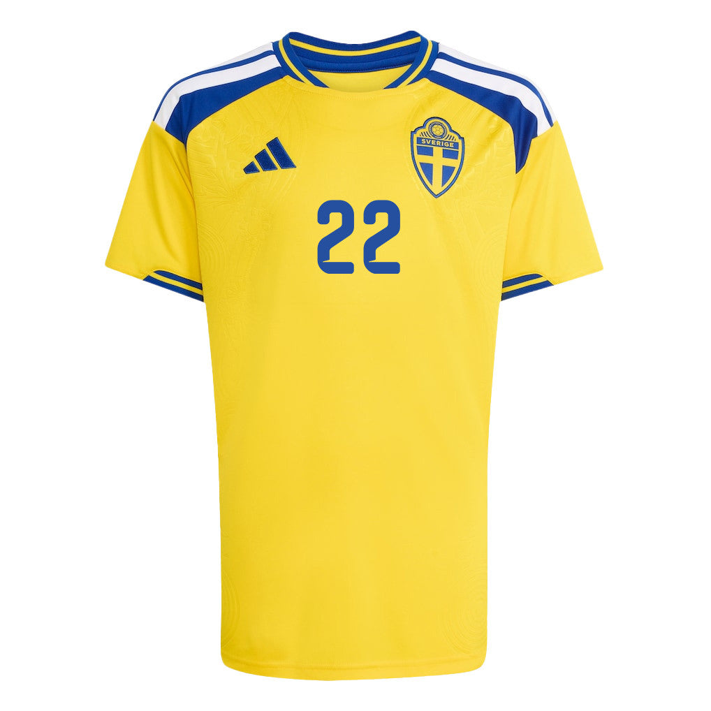 Besfort Zeneli 22 Youth Sweden National Team 2026 Home Jersey - Yellow