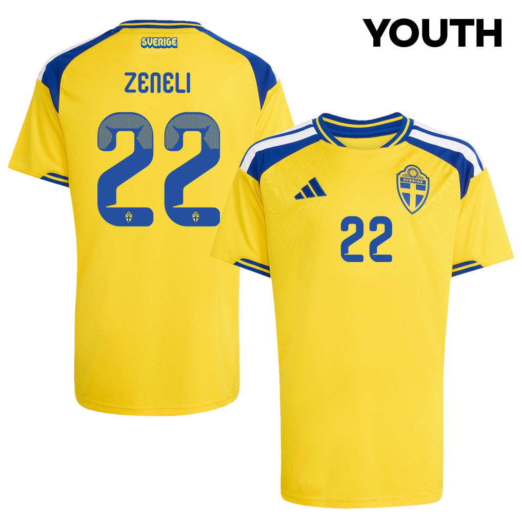 Besfort Zeneli 22 Youth Sweden National Team 2026 Home Jersey - Yellow