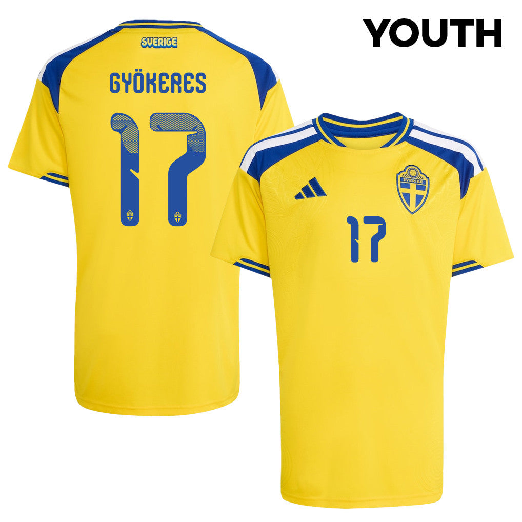 Viktor Gyoekeres 17 Youth Sweden National Team 2026 Home Jersey - Yellow
