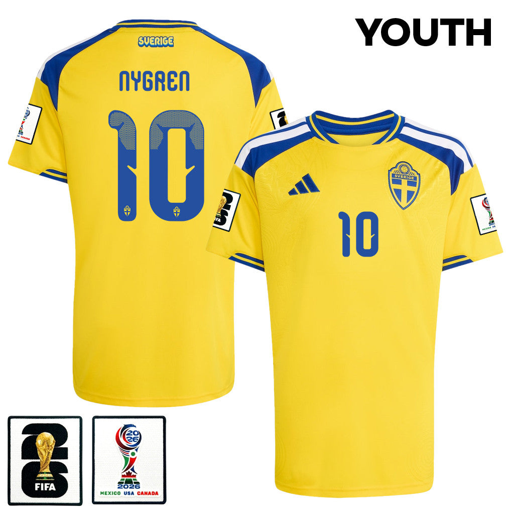 Benjamin Nygren 10 Youth Sweden National Team 2026 Home Jersey - Yellow