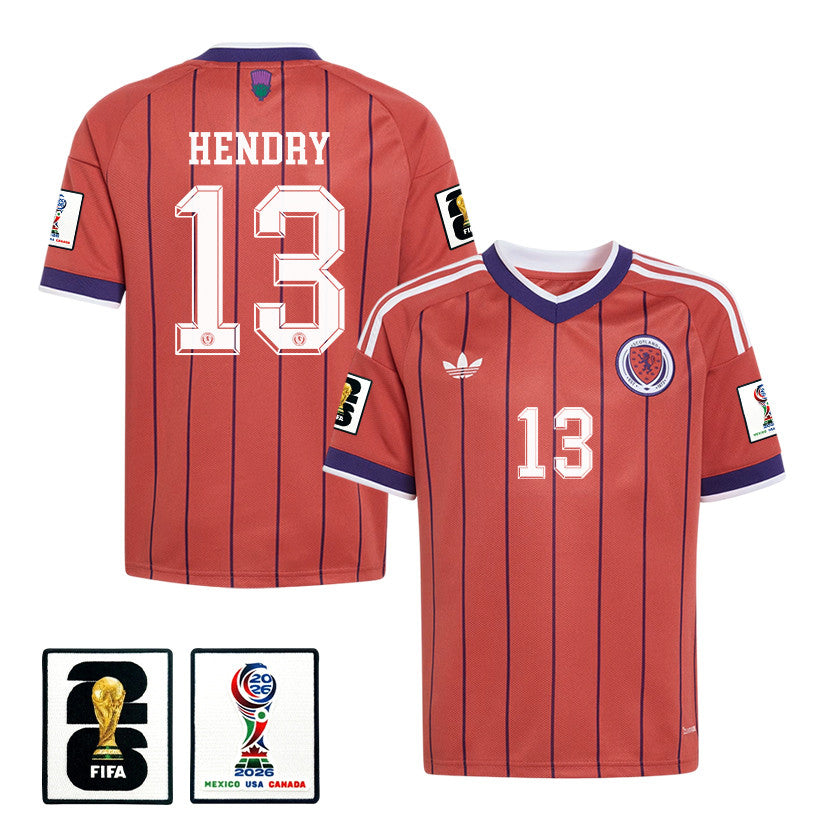Jack Hendry 13 Youth Scotland National Team 2026 Away Jersey - Red
