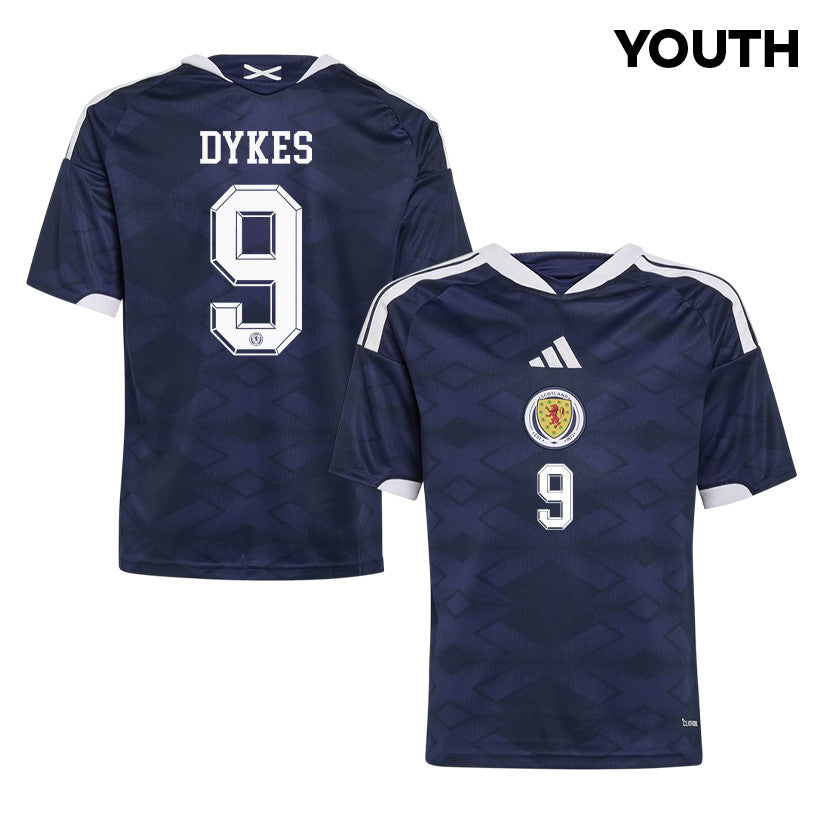Lyndon Dykes 9 Youth Scotland National Team 2026 Home Jersey - Navy
