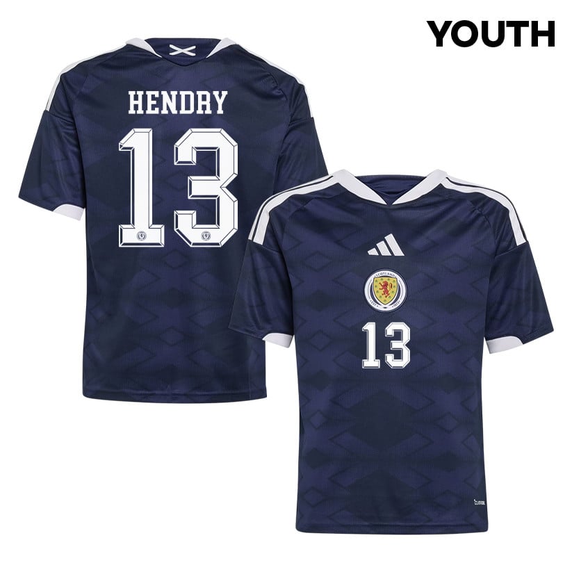 Jack Hendry 13 Youth Scotland National Team 2026 Home Jersey - Navy