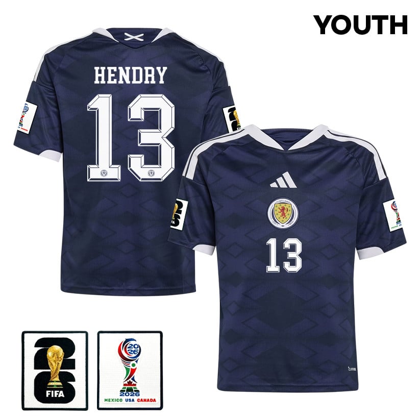 Jack Hendry 13 Youth Scotland National Team 2026 Home Jersey - Navy
