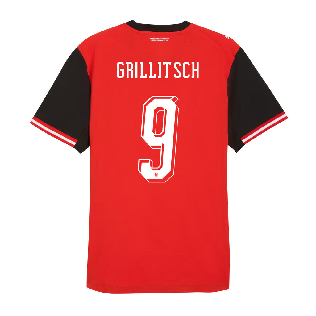 Florian Grillitsch 9 Austria National Team 2026 Home Jersey - Red, Men