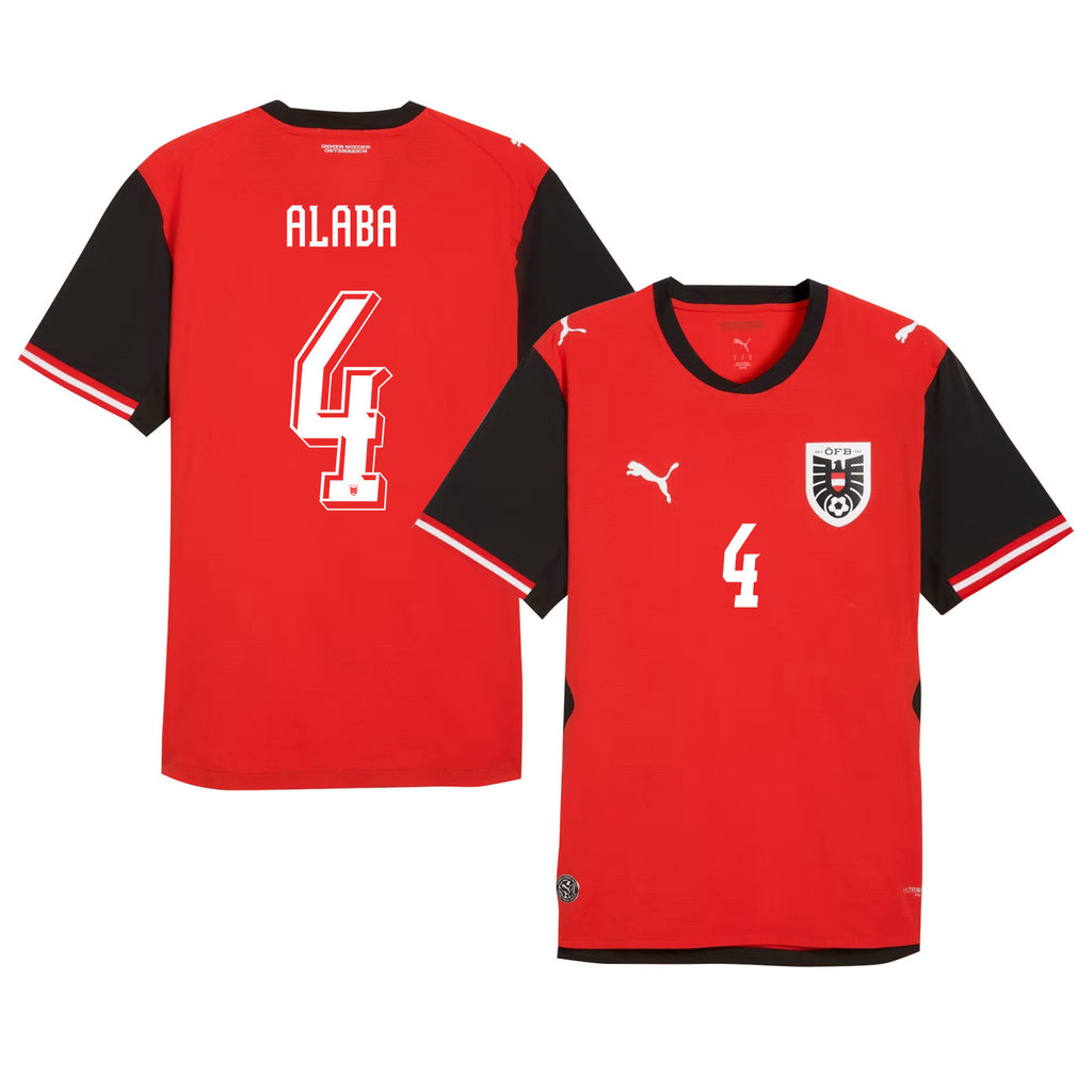 David Alaba 4 Austria National Team 2026 Home Jersey - Red, Men