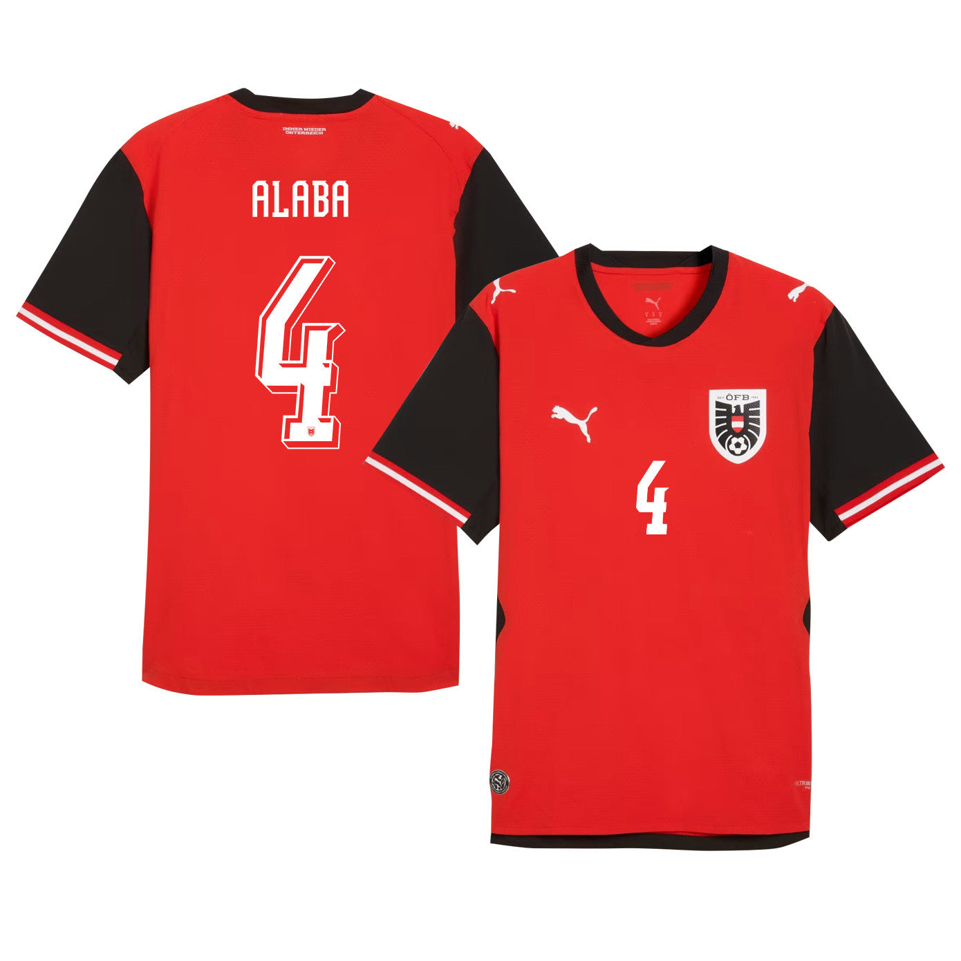 David Alaba 4 Austria National Team 2026 Home Jersey - Red, Men