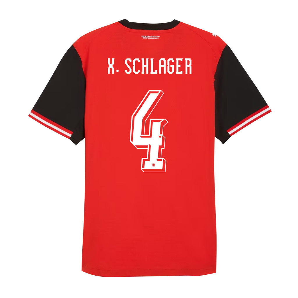 Xaver  Schlager 4 Austria National Team 2026 Home Jersey - Red, Men