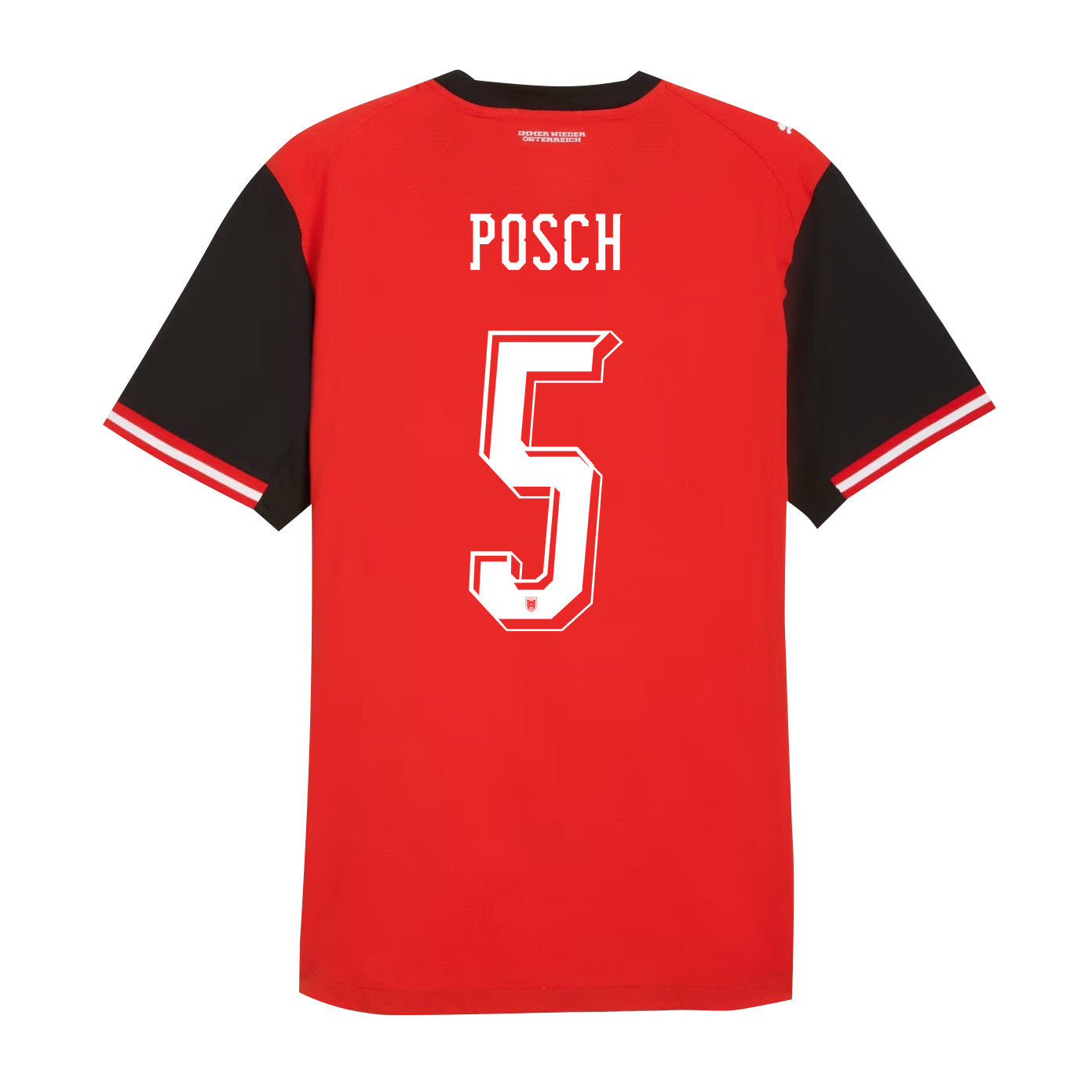 Stefan Posch 5 Youth Austria National Team 2026 Home Jersey - Red