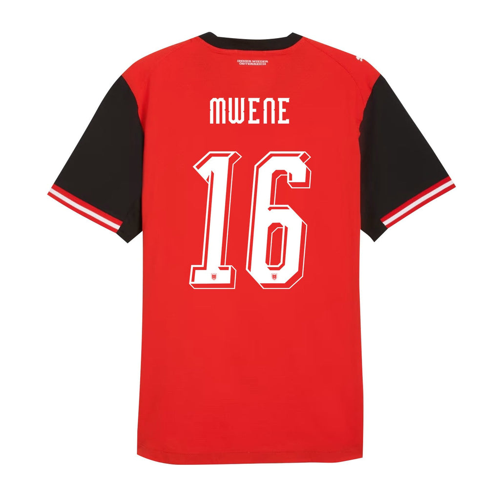 Phillipp Mwene 16 Youth Austria National Team 2026 Home Jersey - Red