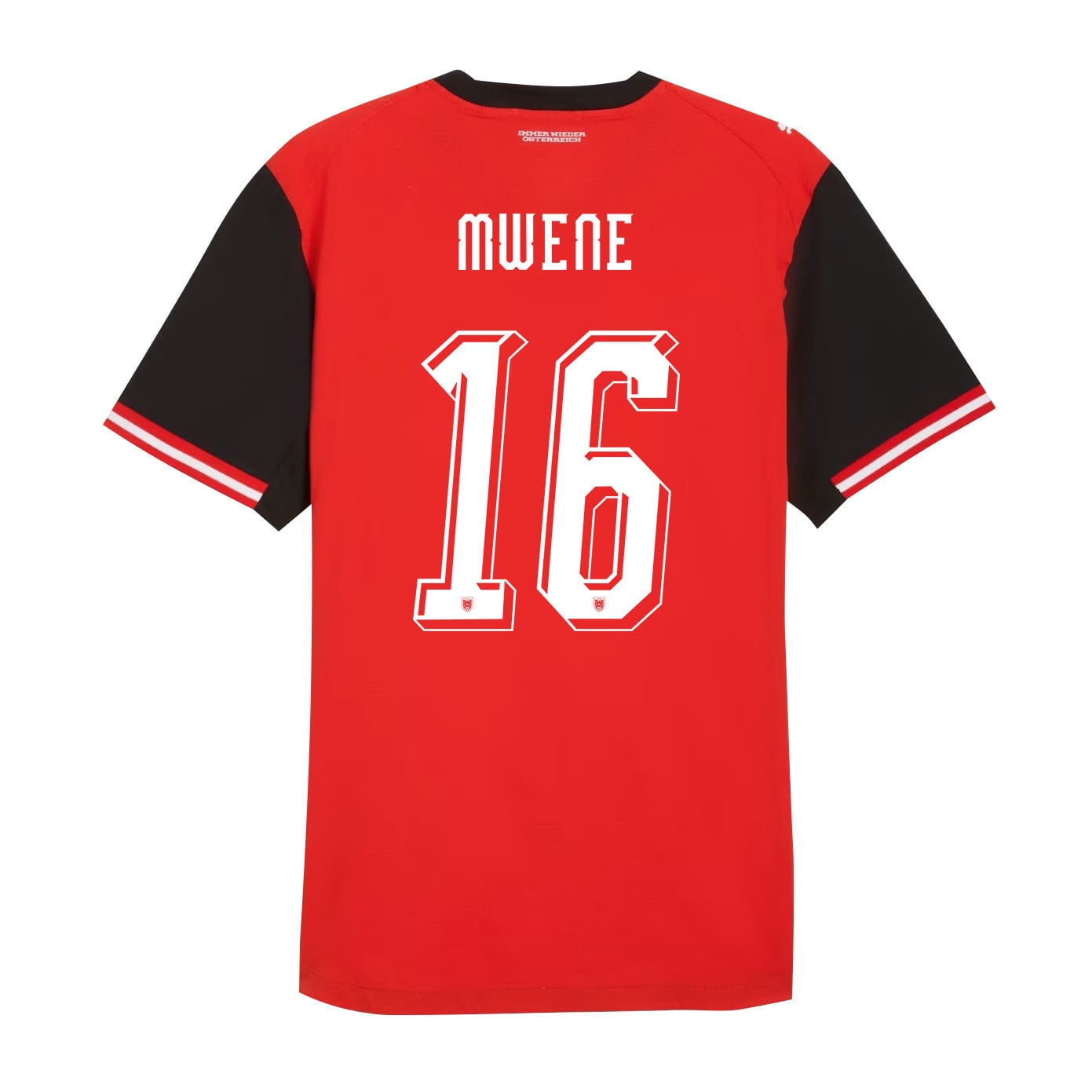 Phillipp Mwene 16 Youth Austria National Team 2026 Home Jersey - Red