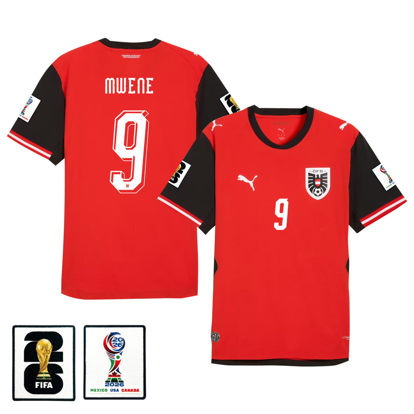 Marcel Sabitzer 9 Youth Austria National Team 2026 Home Jersey - Red