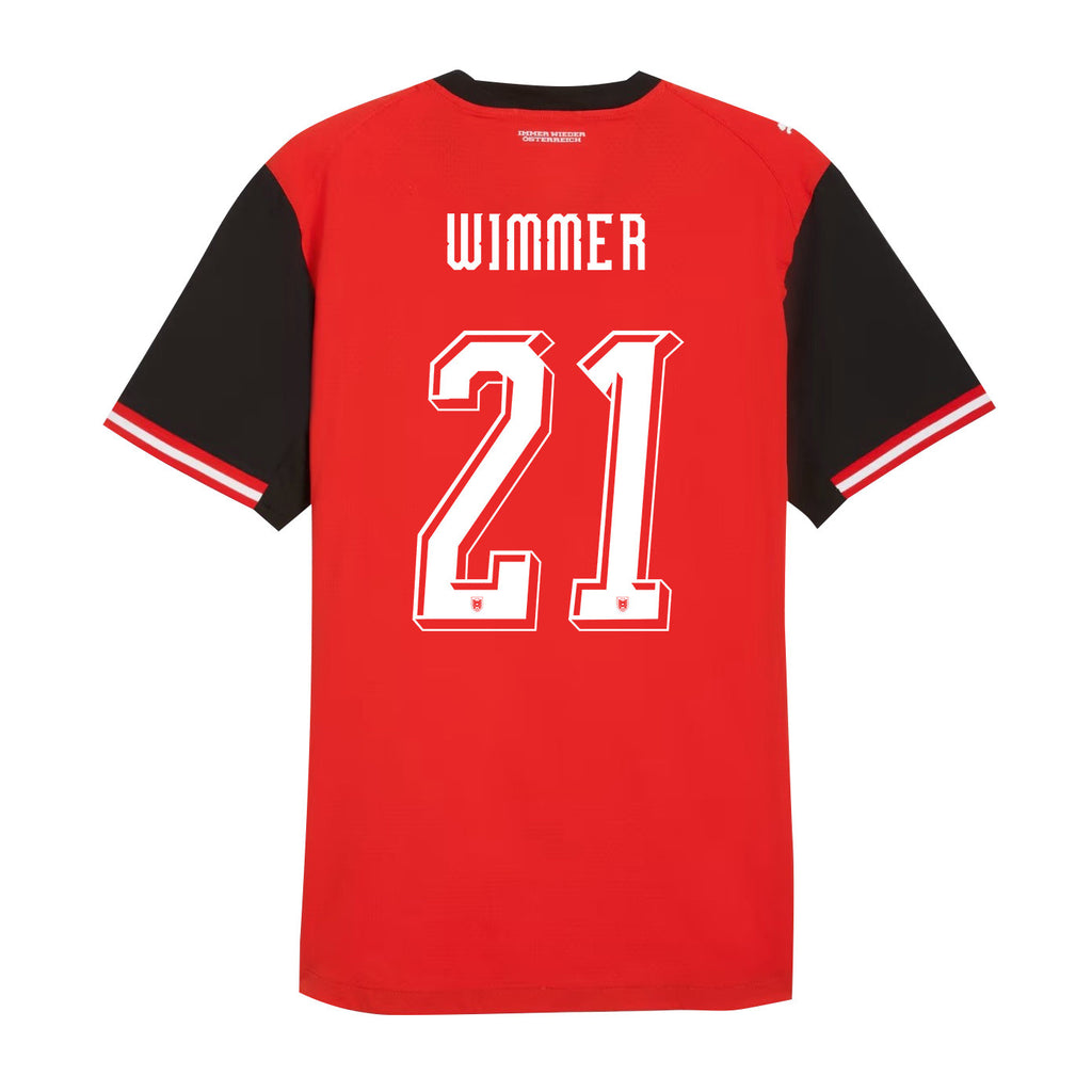 Patrick Wimmer 21 Youth Austria National Team 2026 Home Jersey - Red
