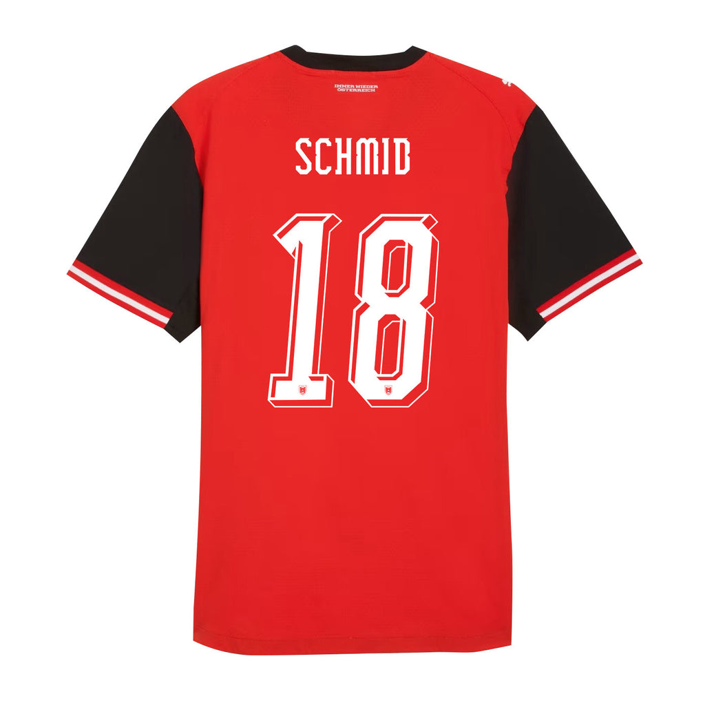 Romano Schmid 18 Youth Austria National Team 2026 Home Jersey - Red