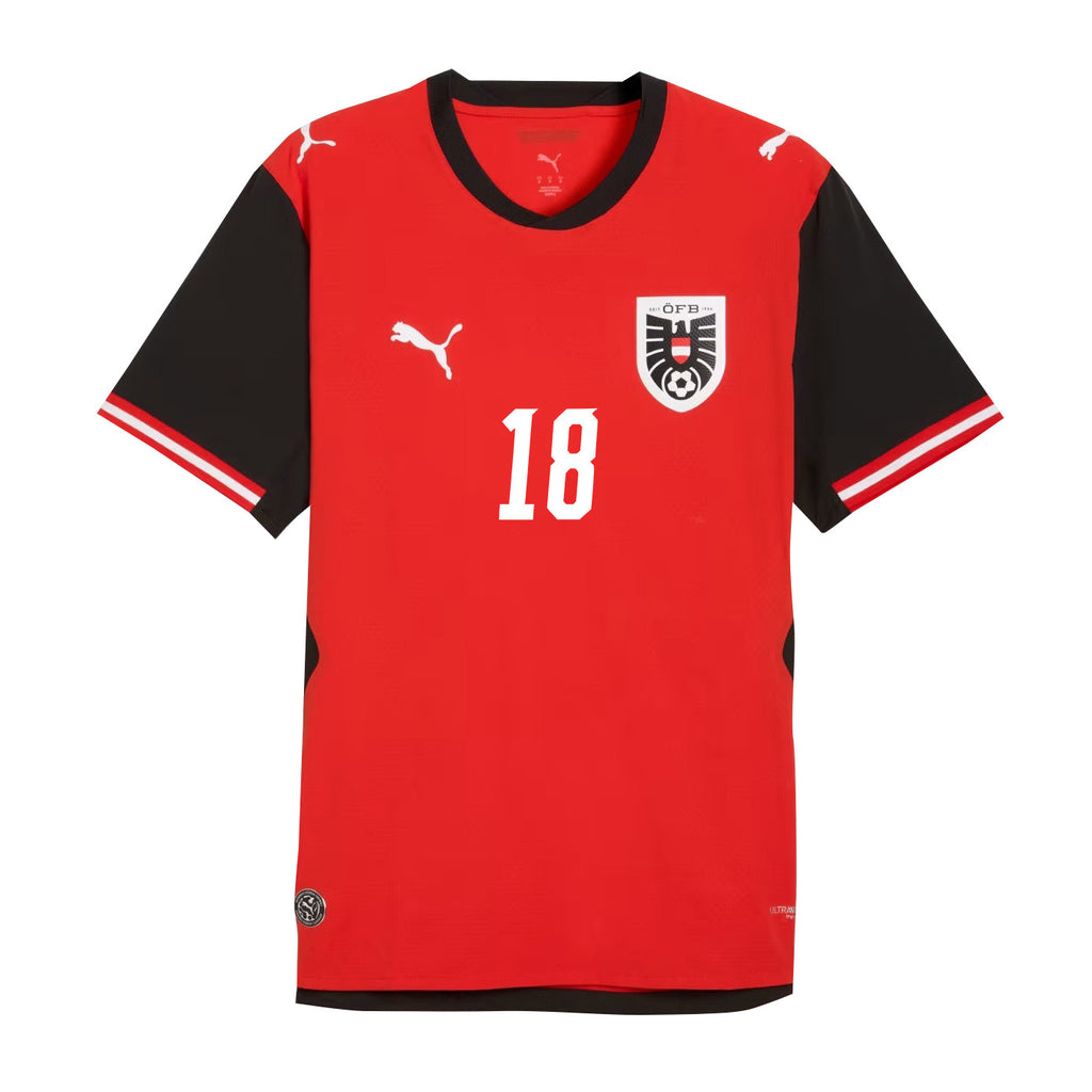 Romano Schmid 18 Youth Austria National Team 2026 Home Jersey - Red