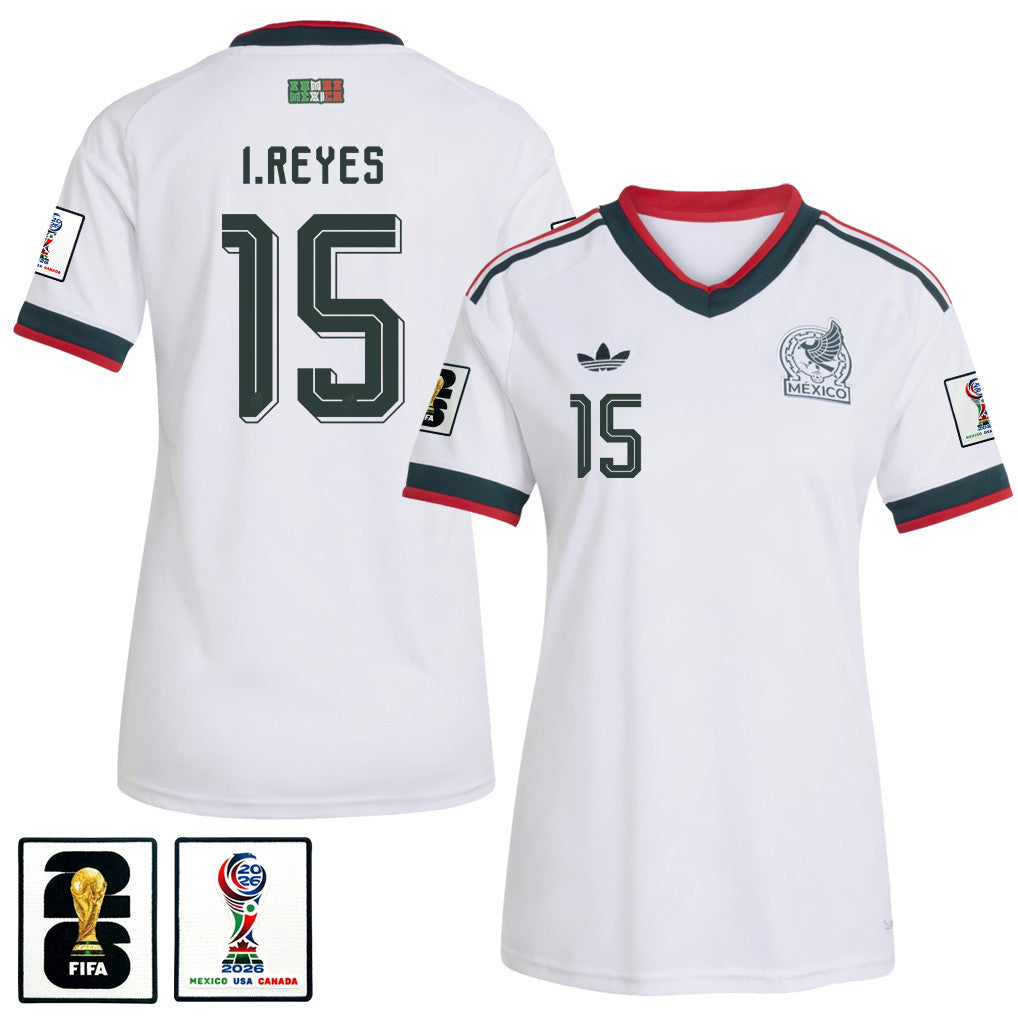 Israel Reyes 15 Women's Mexico National Team 2026 Away Jersey - White