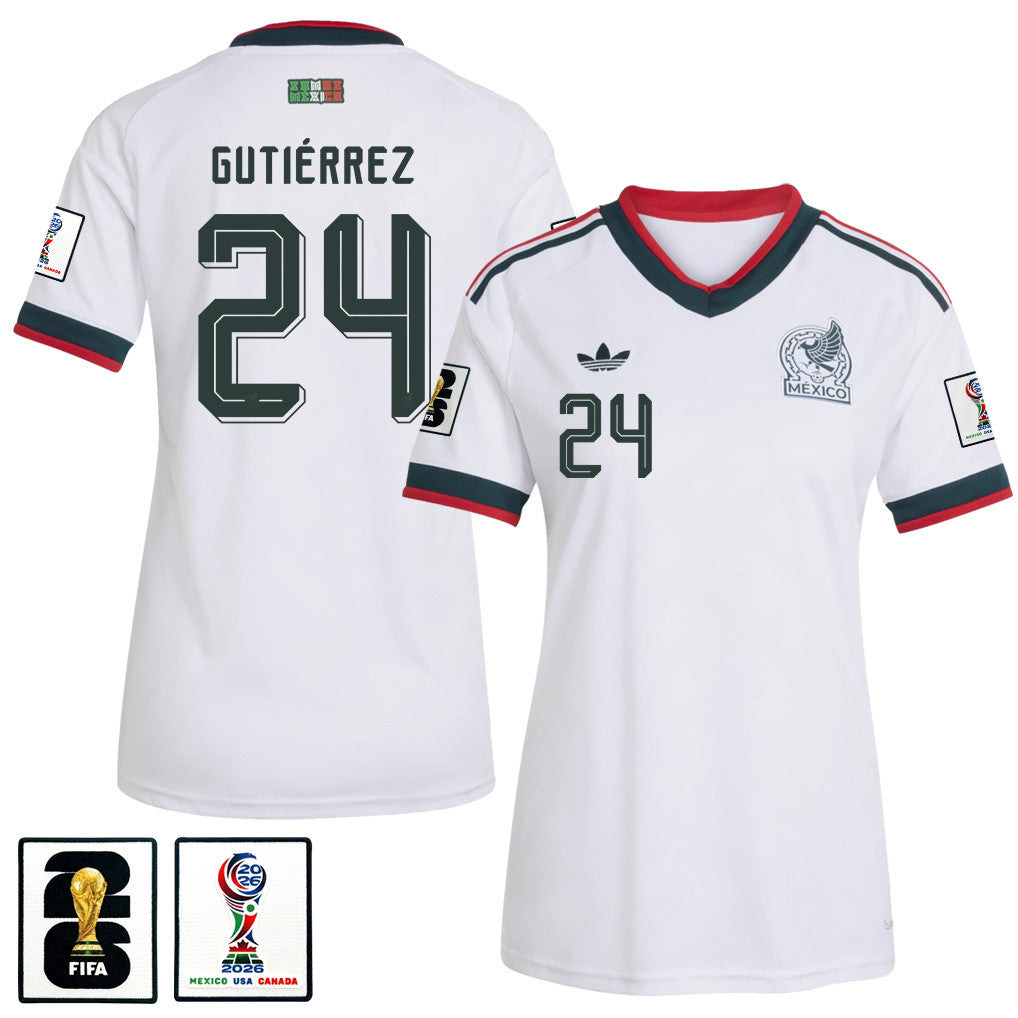 Brian Gutiérrez 24 Women's Mexico National Team 2026 Away Jersey - White