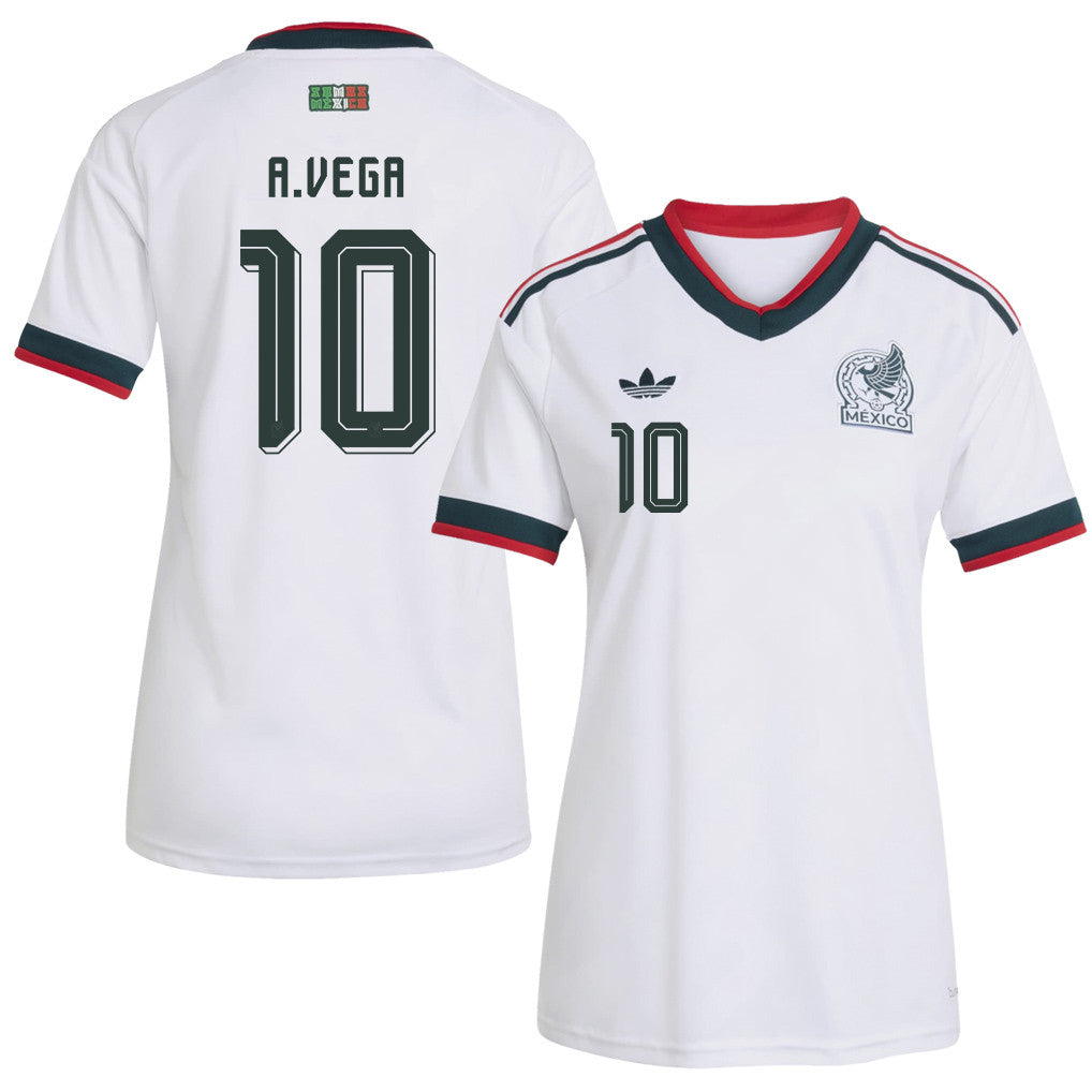 Alexis Vega 10 Women's Mexico National Team 2026 Away Jersey - White