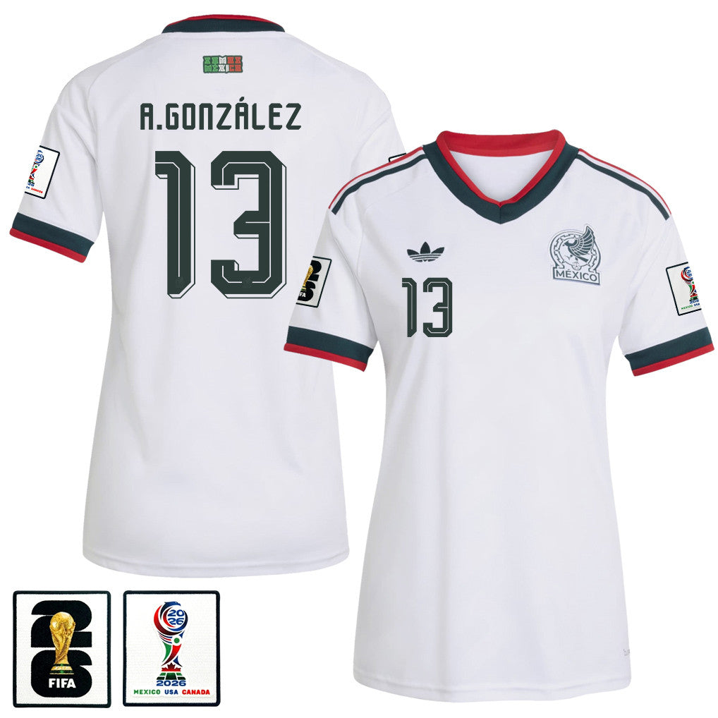 Armando González 13 Women's Mexico National Team 2026 Away Jersey - White