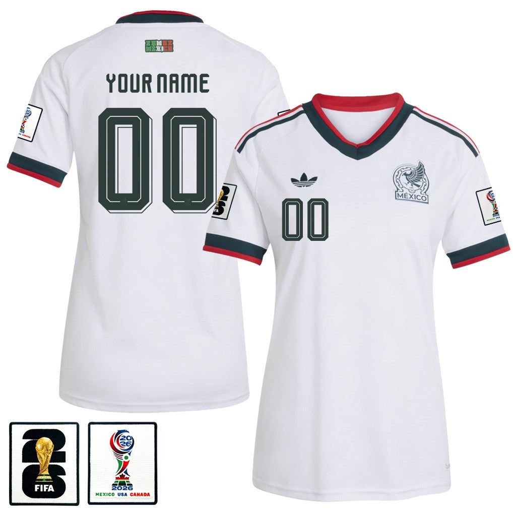 Mexico National Team 2026 Women's Away Jersey - Personalized - White