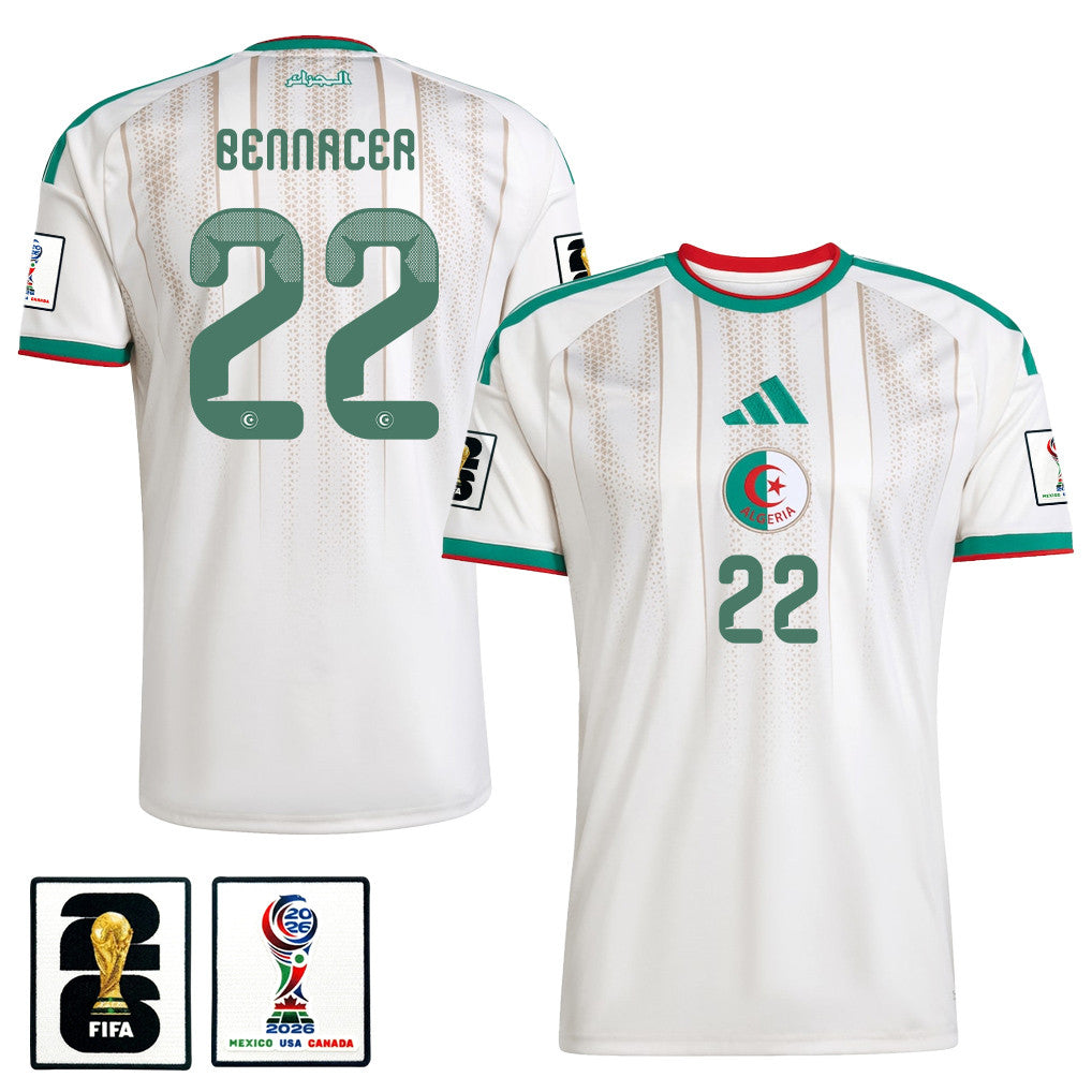 Ismaël Bennacer 22 Algeria National Team 2026 Home Jersey - White, Men