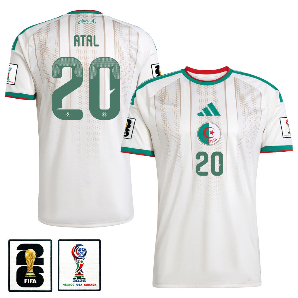 Youcef Atal 20 Algeria National Team 2026 Home Jersey - White, Men