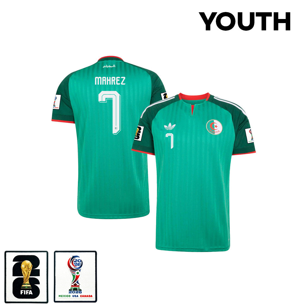 Riyad Mahrez 7 Youth Algeria National Team 2026 Away Jersey - Green