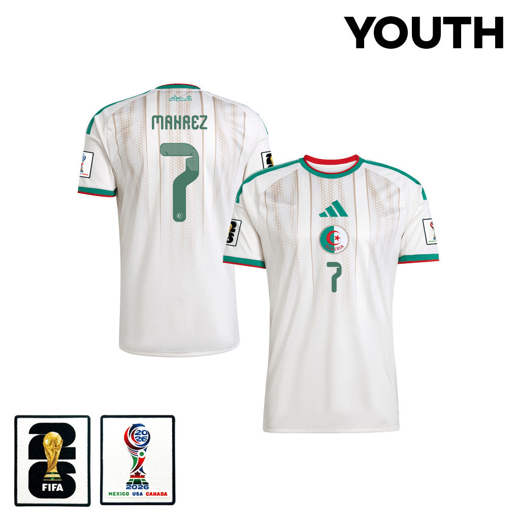 Riyad Mahrez 7 Youth Algeria National Team 2026 Home Jersey - White