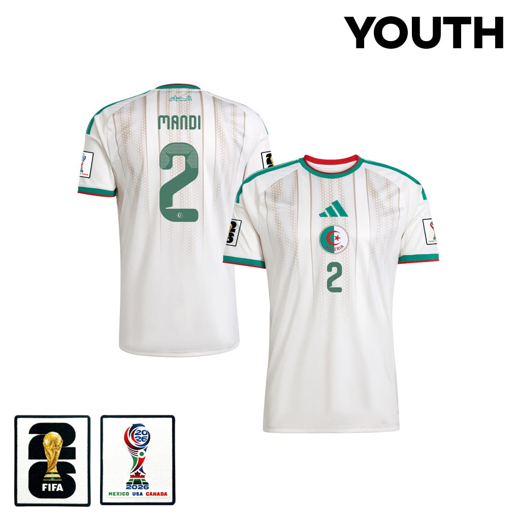 Aïssa Mandi 2 Youth Algeria National Team 2026 Home Jersey - White