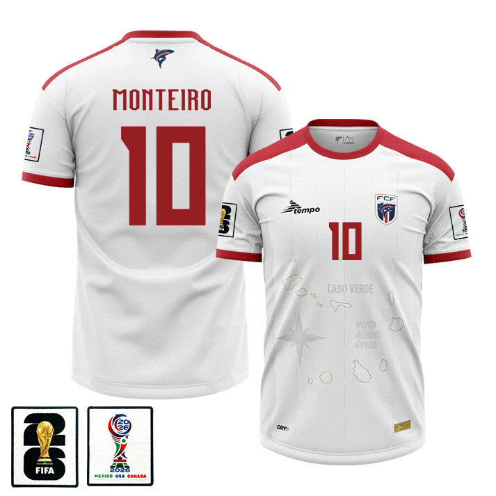 Jamiro Monteiro 10 Cape Verde National Team 2026 Away Jersey - White, Men
