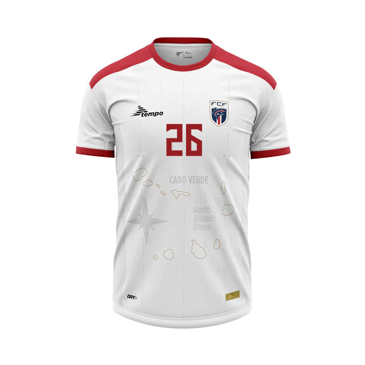 Kevin Pina 26 Cape Verde National Team 2026 Away Jersey - White, Men