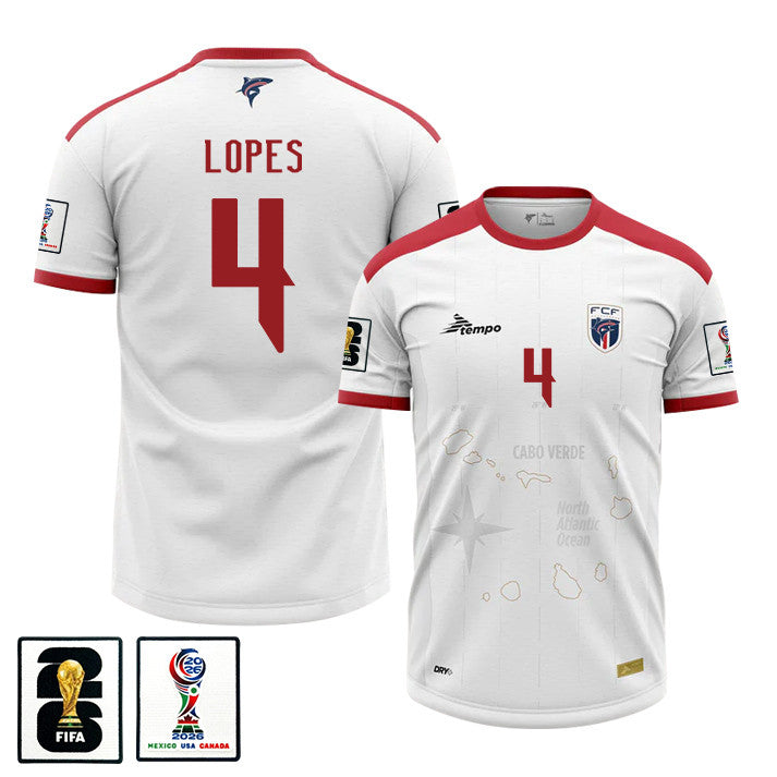 Roberto Lopes 4 Cape Verde National Team 2026 Away Jersey - White, Men