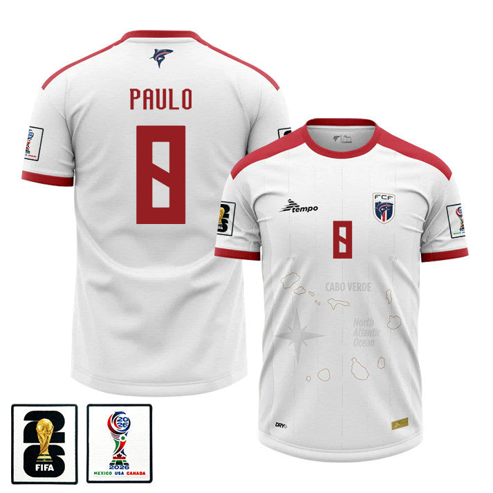 Joao Paulo 8 Cape Verde National Team 2026 Away Jersey - White, Men