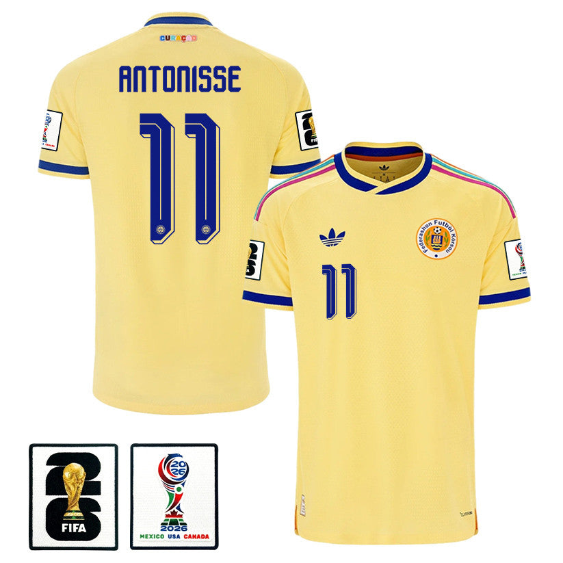 Jeremy Antonisse 11 Curaçao National Team 2026 Away Jersey - Yellow, Men