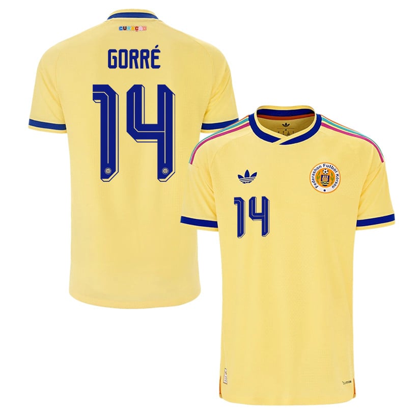 Kenji Gorré 14 Curaçao National Team 2026 Away Jersey - Yellow, Men