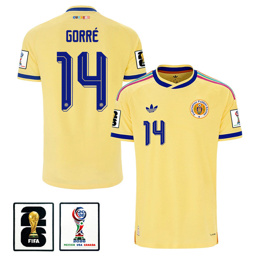 Kenji Gorré 14 Curaçao National Team 2026 Away Jersey - Yellow, Men