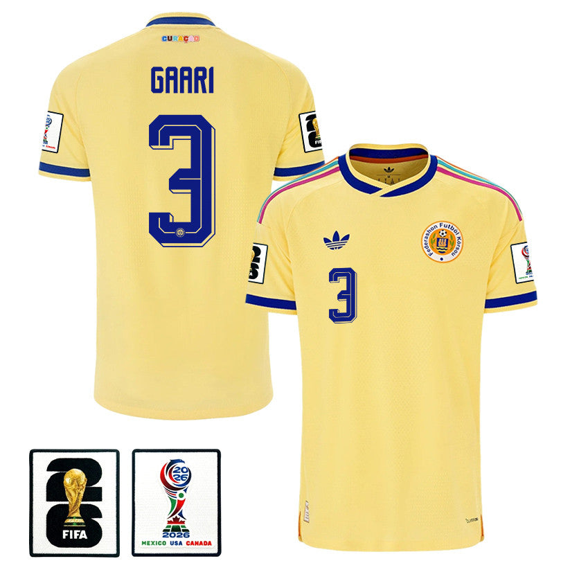 Juriën Gaari 3 Curaçao National Team 2026 Away Jersey - Yellow, Men